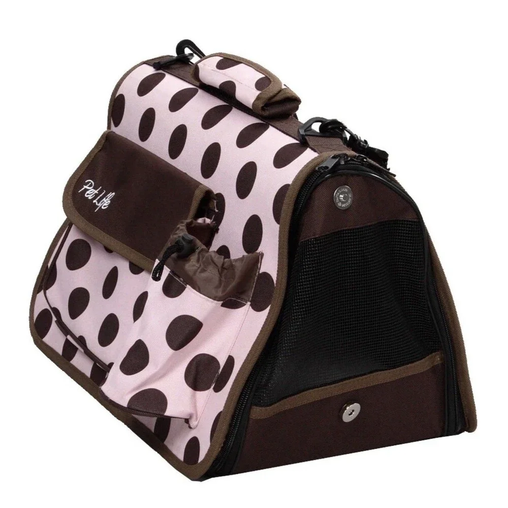 Airline Approved Folding Collapsible Zippered Casual Travel Pet Dog Carrier bag